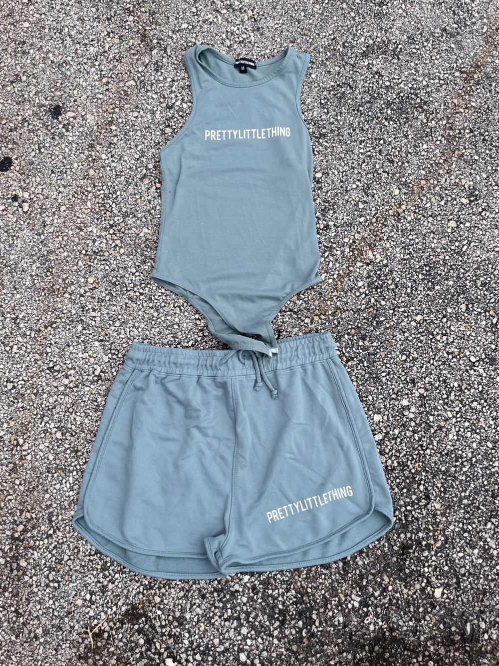 PRETTYLITTLETHING women’s  Blue-Green Drawstring Shorts